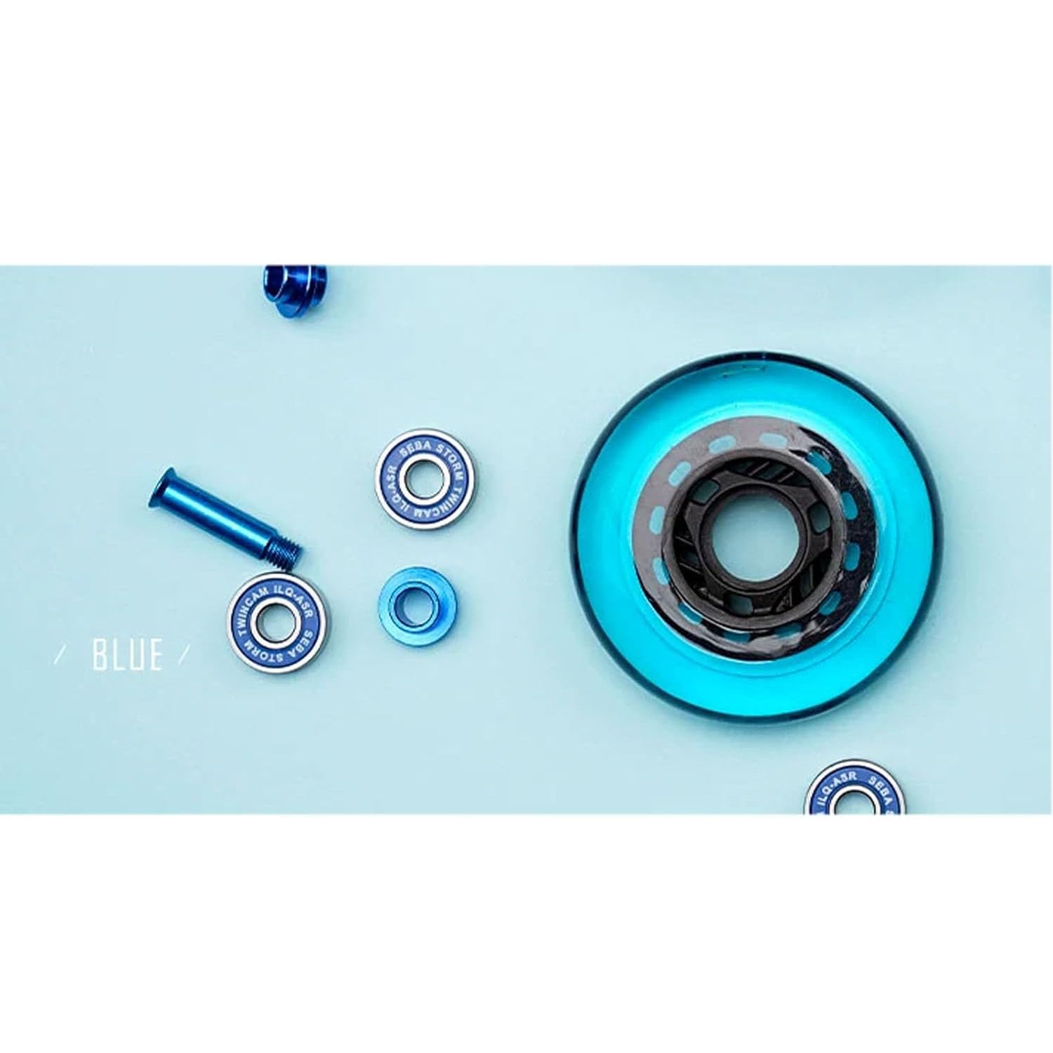 Roues de Patins à Roues alignées 72 mm/76 mm/80 mm, dureté 85 A, Roues de Rechange pour Hockey en Ligne en extérieur, Lot de 8, Cyan, 80 mm