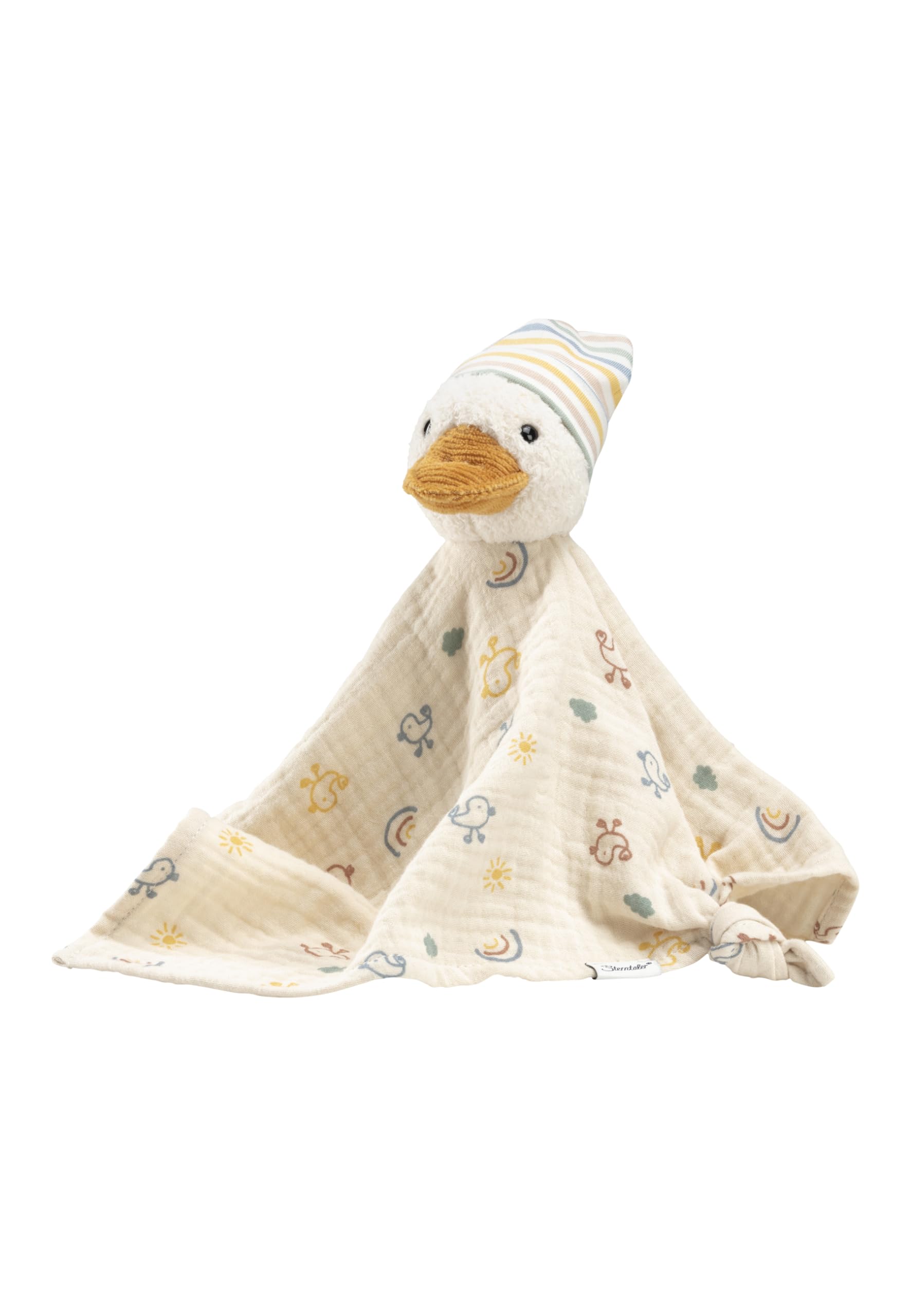 Sterntaler Kuscheltuch Ente Edda Lou aus Musselin, mit Rassel, Schnuffeltuch, Trösterchen für Jungen und Mädchen