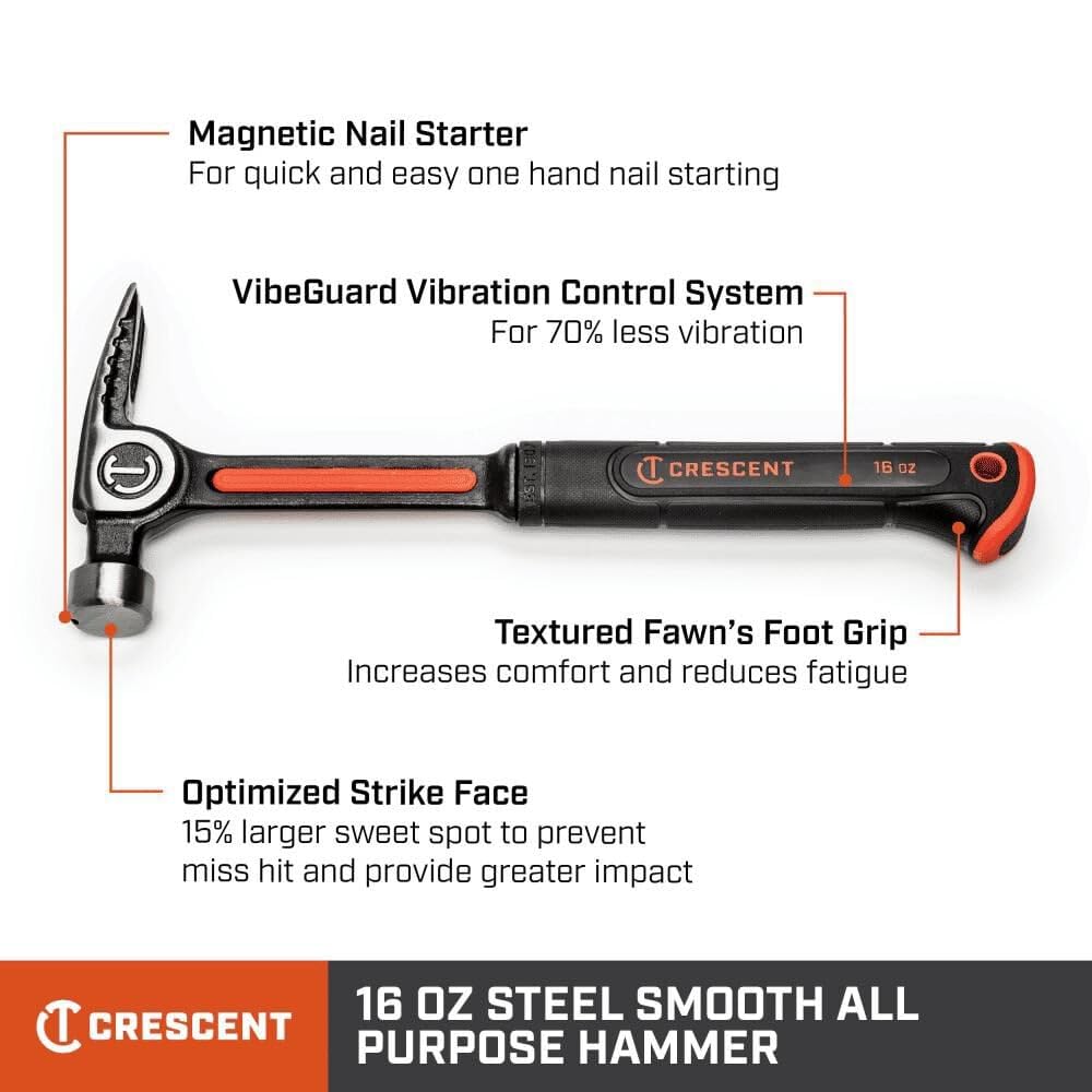 CRESCENT - Crescent Hammer Fibra de vidrio Gp 16 oz Rip (CHFGP16)