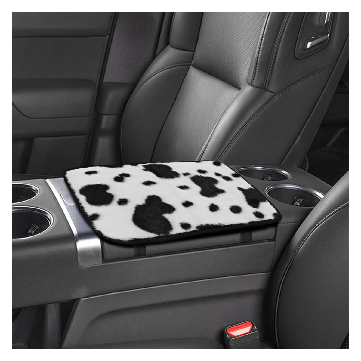 Photo 1 of KPFILEH Furry Cow Print Armrest Cover for Car, Soft Plush Center Console Cushion Pad, Car Arm Rest Box Protector for Women Men, Universal Auto Decorative Accessories for Cars Trucks SUVs(Cow)