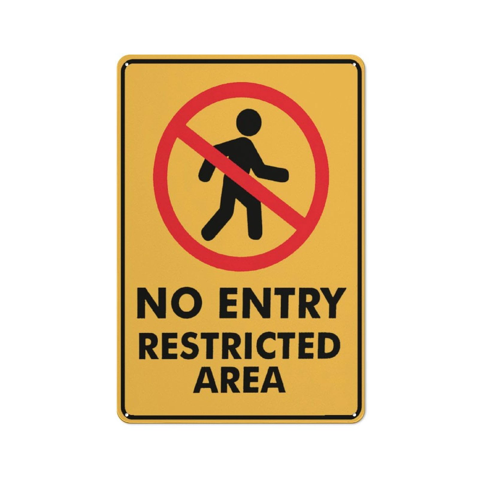 peiyeety No Entry Restricted Area Sign 8"X12" Rust Free Aluminum Signs Outdoor, Metal Tin Sign for Home, Business, Yard