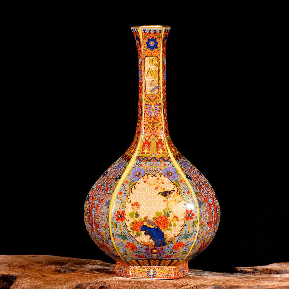 asdchZen Chinoiserie Jingdezhen Pottery, Antique Enamel Vase, Chinese Living Room Decoration, Home Furnishing, Tv Cabinet Collection