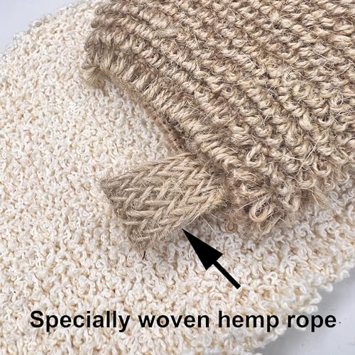 Pphao Basic Bath Gloves For Shower - Organic Bath Mitts Washcloths - Bath Gloves Exfoliating For Women And Men - Body Scrubbers For Use In Shower - Ramie And Jute Fiber thumb #6