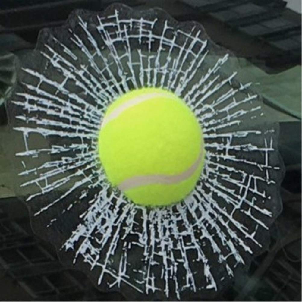 2 pegatinas de vidrio agrietado 3D, calcomanías de vidrio roto de béisbol, calcomanías divertidas para coche, calcomanías de pelota de tenis, calcomanías de vidrio agrietado