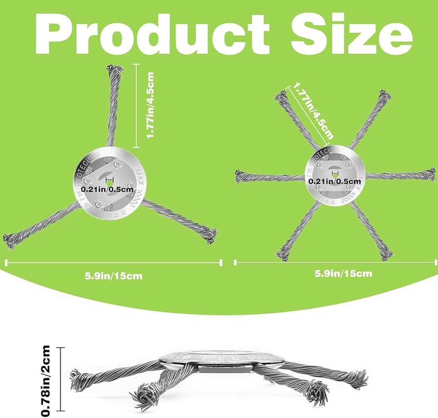 OFFCUP Steel Wire Trimmer Head, 8" Grass Trimmer Cutting Head, Universal Solid Steel Wire Brush Trimmer Head For Lawn Rotating Replacement Tools