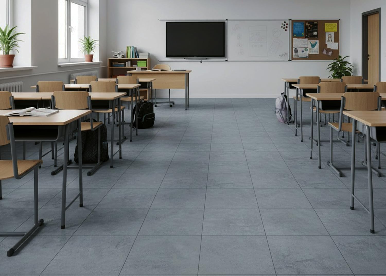ROSEROSA LVT-ECK-203 - Piastrelle per pavimenti in vinile con nucleo rigido in cemento, spessore 2 mm, impermeabili, autoadesive, resistenti, 40 cm x 40 cm