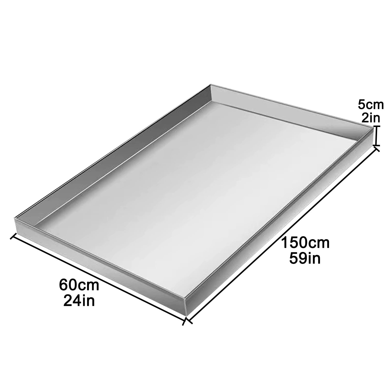 Auffangwanne Dampfkorb aus Edelstahl aus Metall Universell Einsetzbar für Klimaanlagen Innen Außengeräte Waschmaschinen Kühlschränke(150x60cm/59x24in)