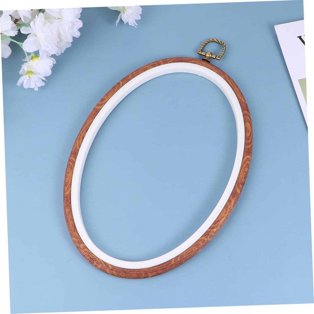 TOPBATHY 3 Stück Ovaler Stickrahmen Imitat Holzrahmen für DIY Kreuzstich und Handarbeit Vielseitiges Bastelwerkzeug für Nähen Quilten und Wanddekoration für Anfänger und DIY liebhaber
