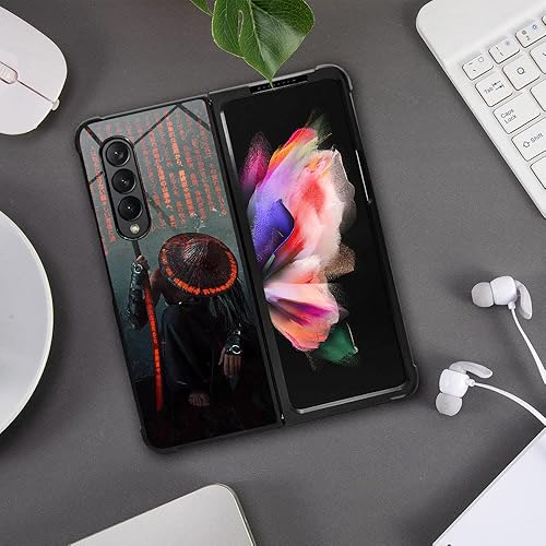 Miniatura 4 de Funda compatible con Galaxy Z fold 3 5G, Samurai Galaxy Z fold 3 5G, patrón para niños y hombres, funda antiarañazos a prueba de golpes para Z fold
