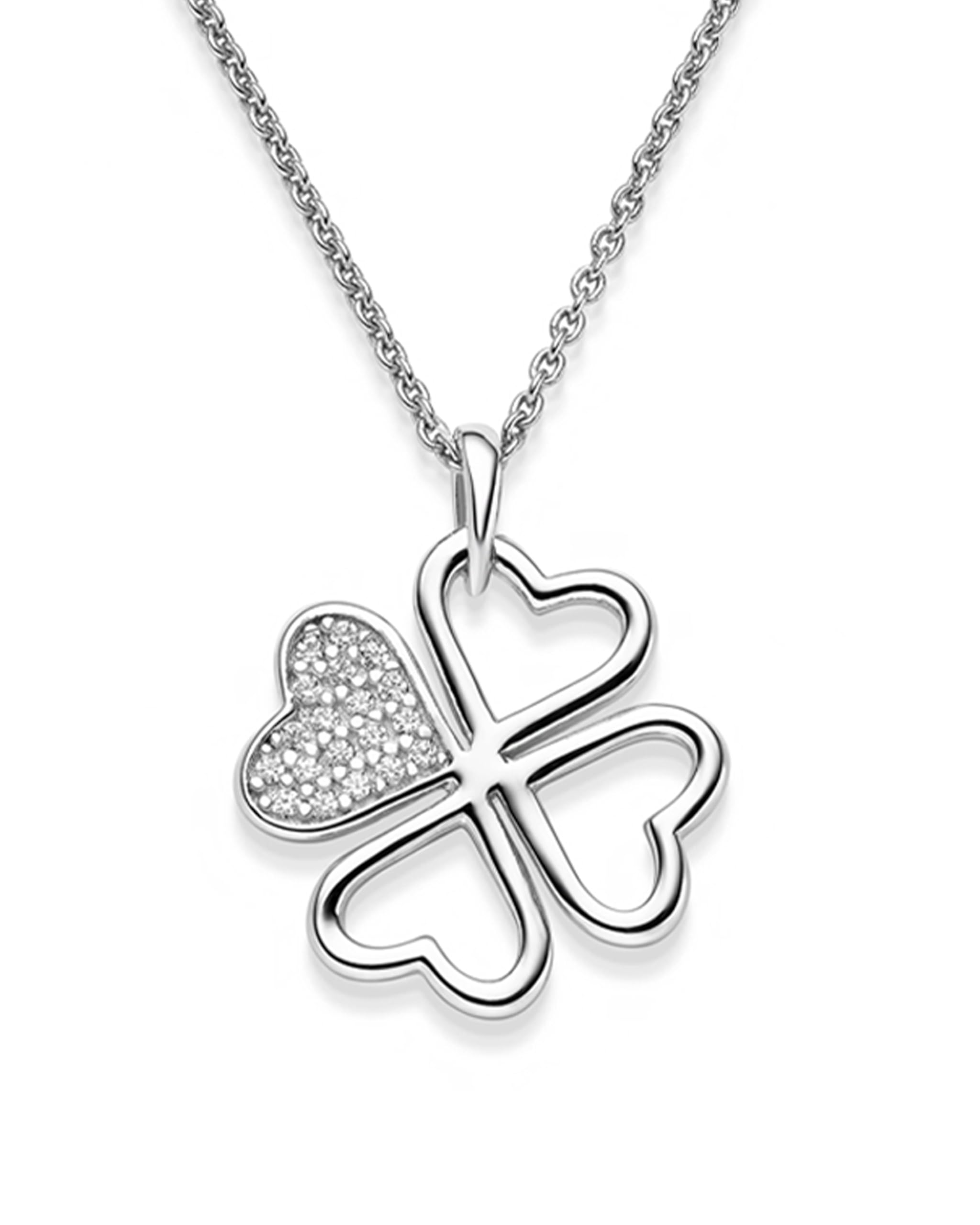 Amoonìc Geschenk zur Einschulung Mädchen, Glücksbringer Kette mit Kleeblatt | Anhänger Silber 925 und Gold/Rosegold vergoldet, Glückskette Kinder Halskette, Schmuck Geschenke zum Schulanfang