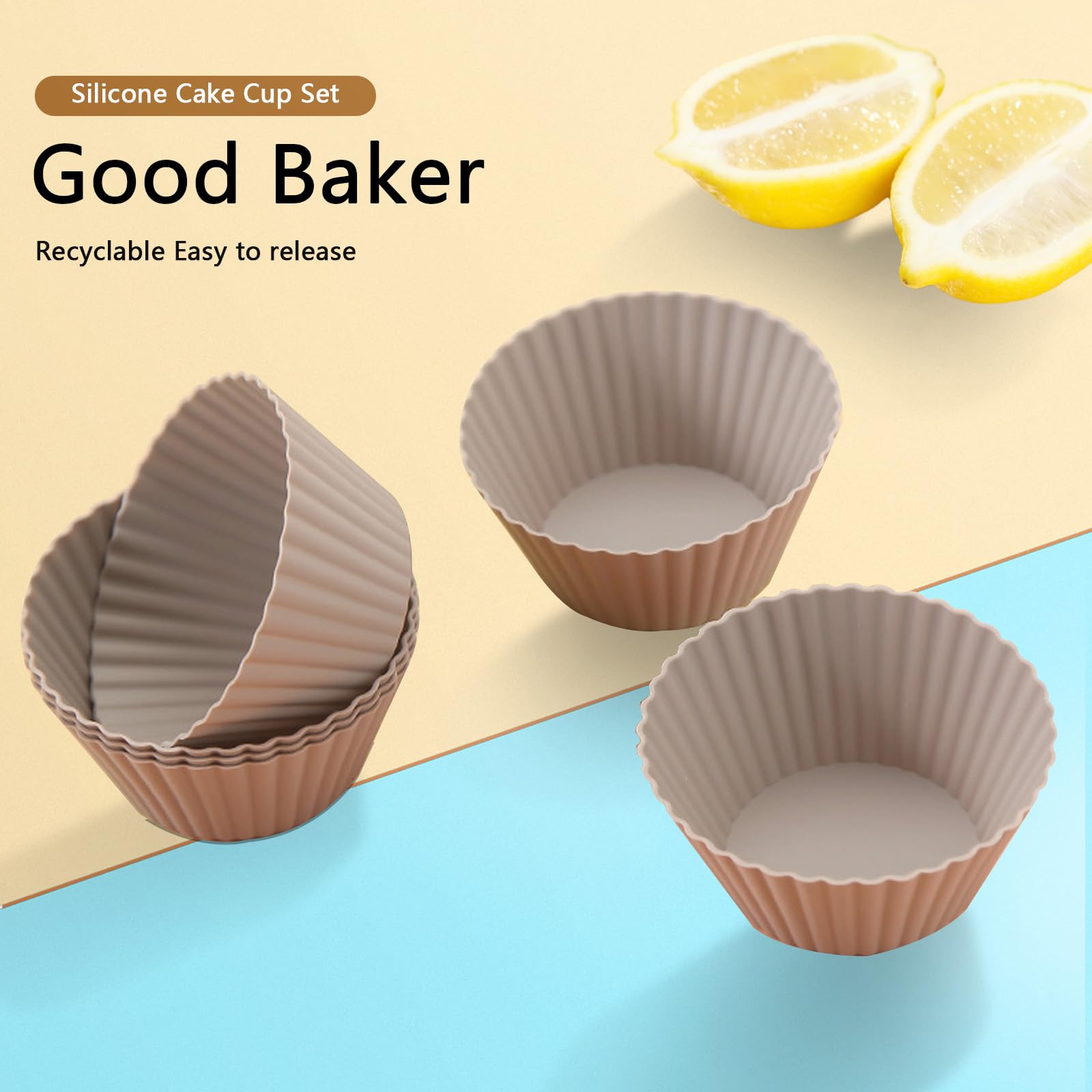 Silikonowe kubki do pieczenia wielokrotnego użytku, silikonowe formy do babeczek, nieprzywierające formy do pieczenia, etui na muffiny, nadają się do mycia w zmywarce, do muffinek, foremek na
