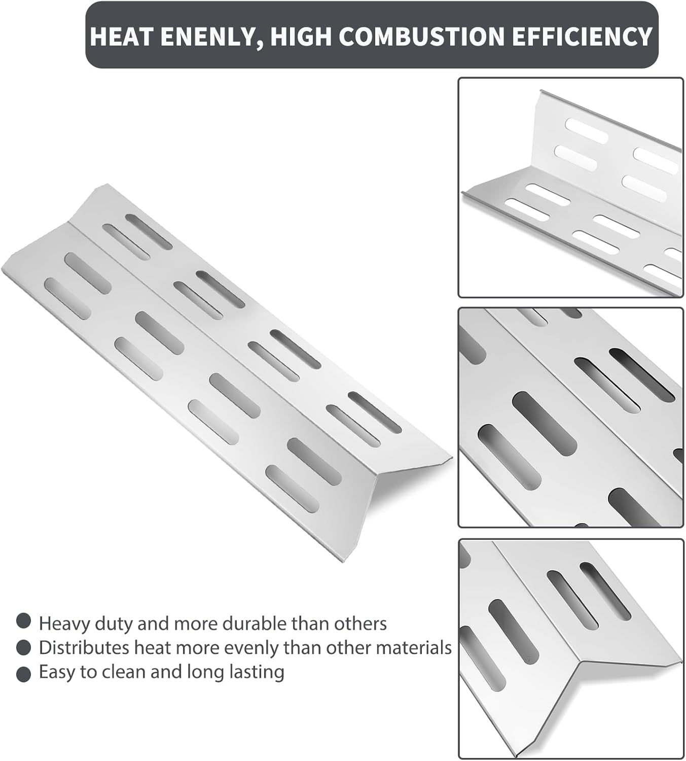 Charbrofire SGP4333SB Heat Shield Grill Burner Replacement Parts for Stok Grill Parts Heat Plates 081001083063 Stok Quattro Stainless Steel Heat Tents