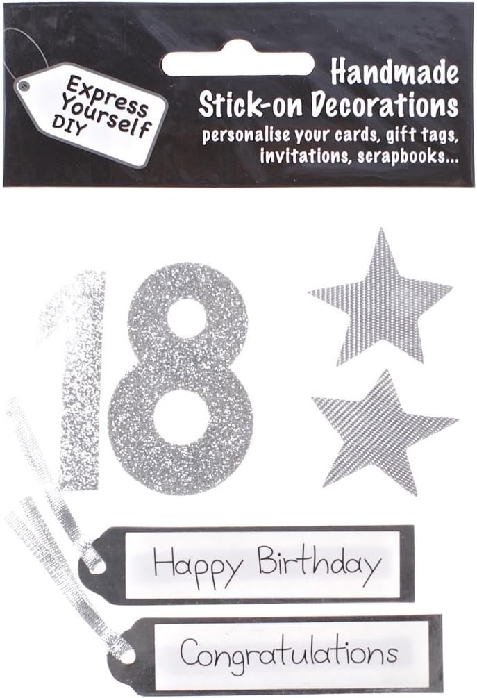 Silver 18th Birthday DIY Greeting Card Toppers Personalise Handmade Cards