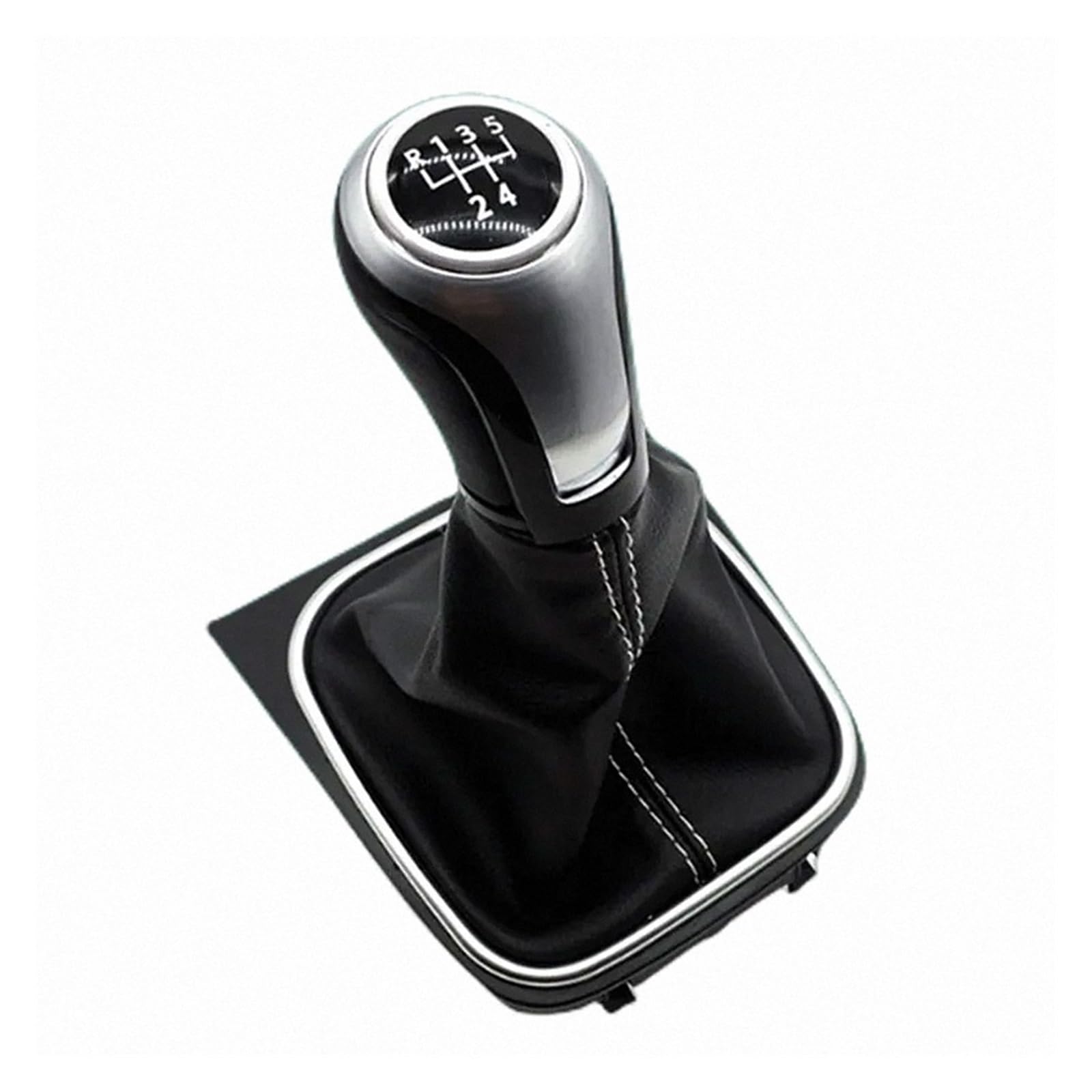 Kunyos Silver 5 Speed Sporty Shift Knob For Vw For Golf 6 Mk6 Vi 5 V Mk5 For Jetta R32 2004 -2014