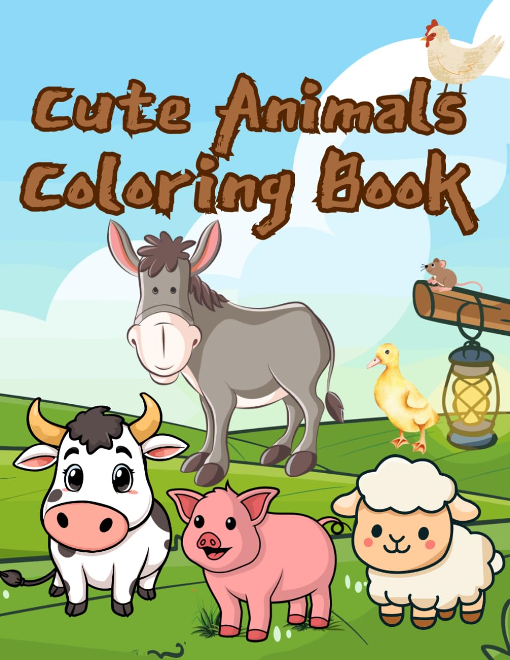 Cute Animals Coloring Book: Fun and Easy Animal Coloring Pages for Kids Ages 4–8