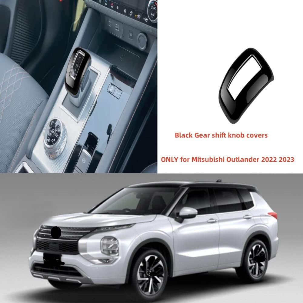 Center Console Gear Shift Knob Cover Trim Black Interior Accessories for Mitsubishi Outlander SE SEL 2022 2023 2024 with Outlander PHEV 2023 2024