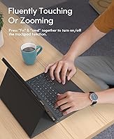 Vista 3 de CHESONA Teclado para iPad de 9ª generación de 10.2 pulgadas, inalámbrico desmontable con trackpad, soporte para lápiz, funda de teclado con soporte