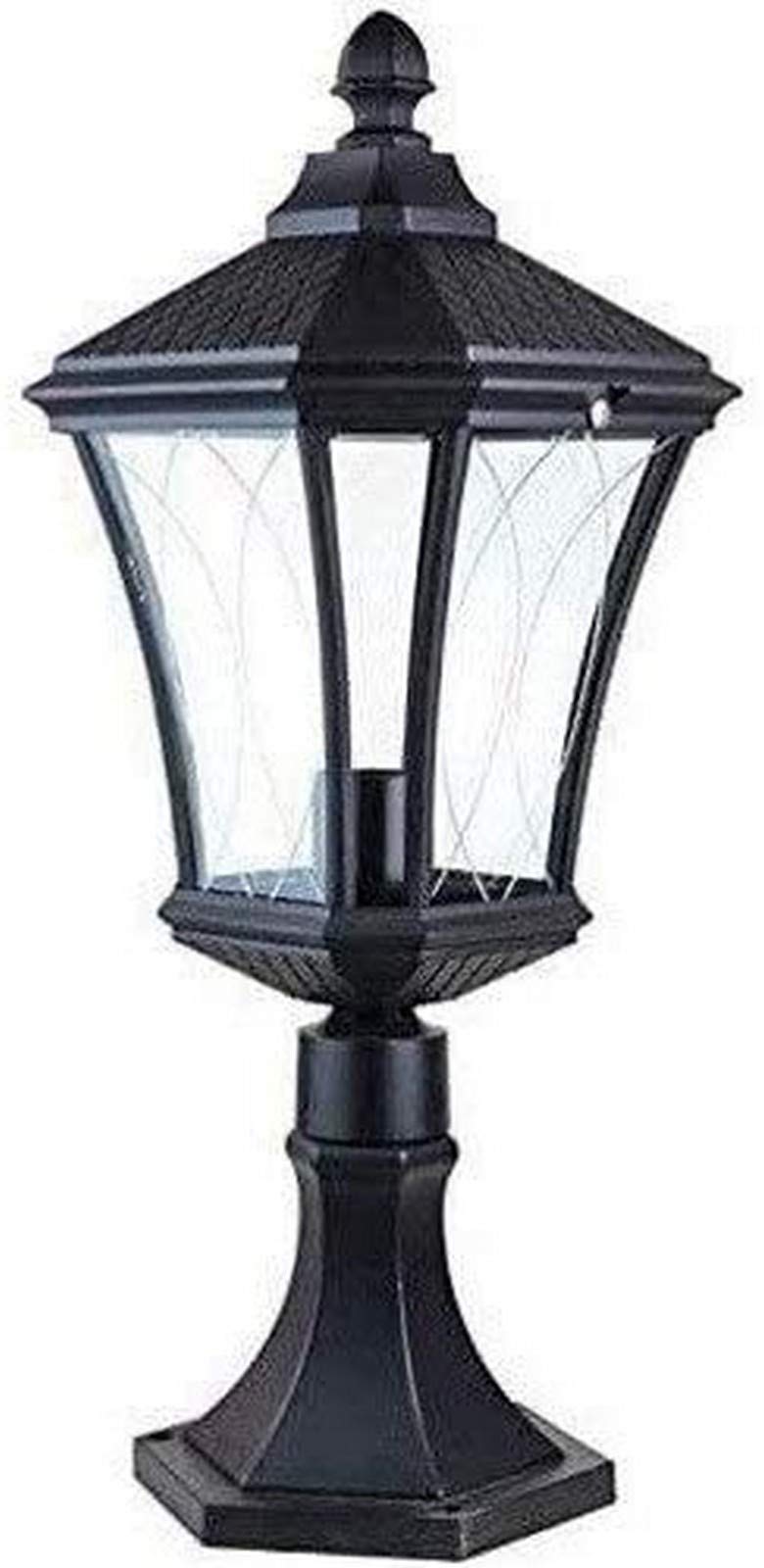 Lampe de jardin carrée noire luminaire de sécurité extérieur et lampe de portail vintage 16cm