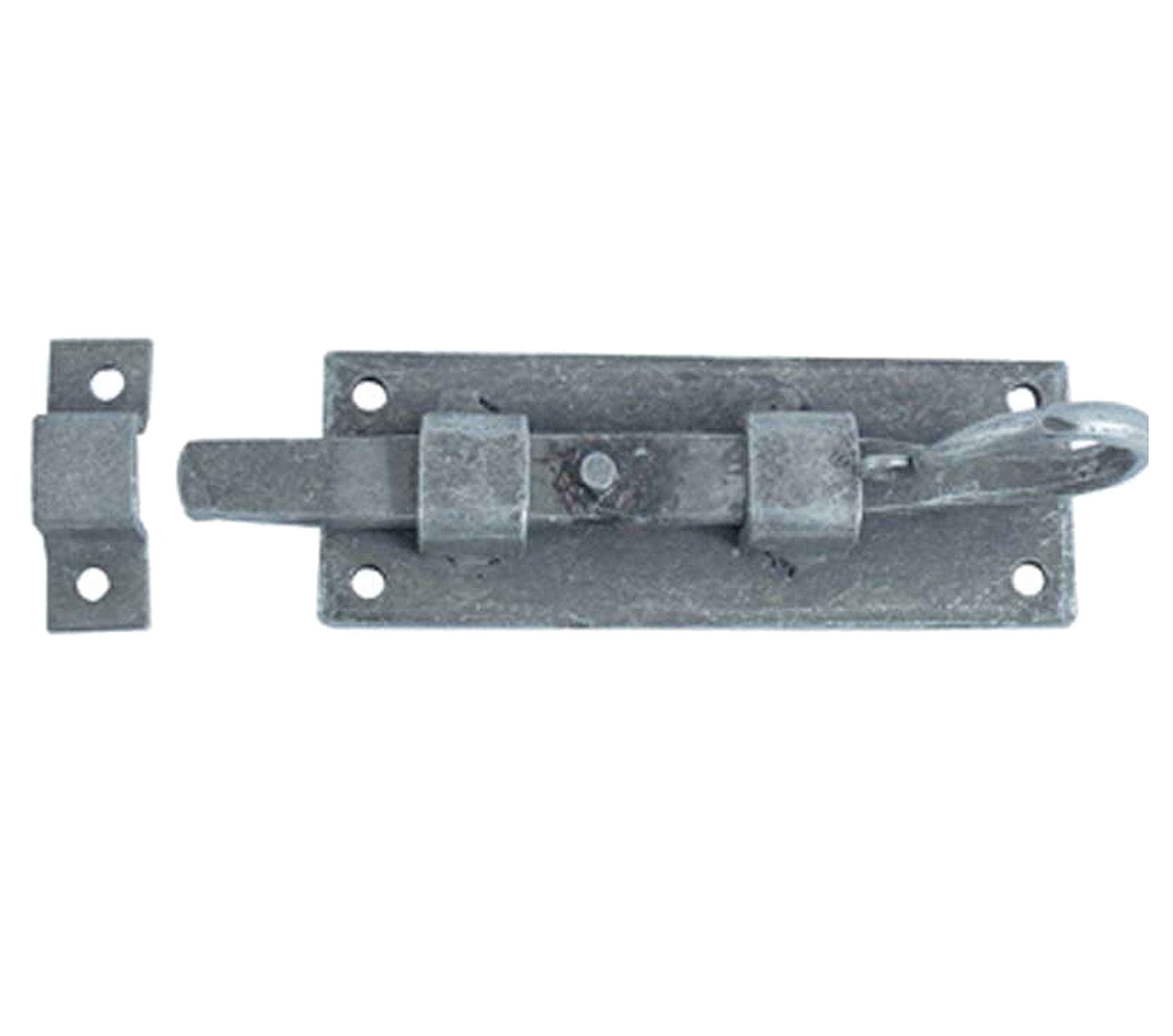 Jedo Pewter Effect Handforged Straight Barrel Bolt (100Mm), Pewter - Hf25