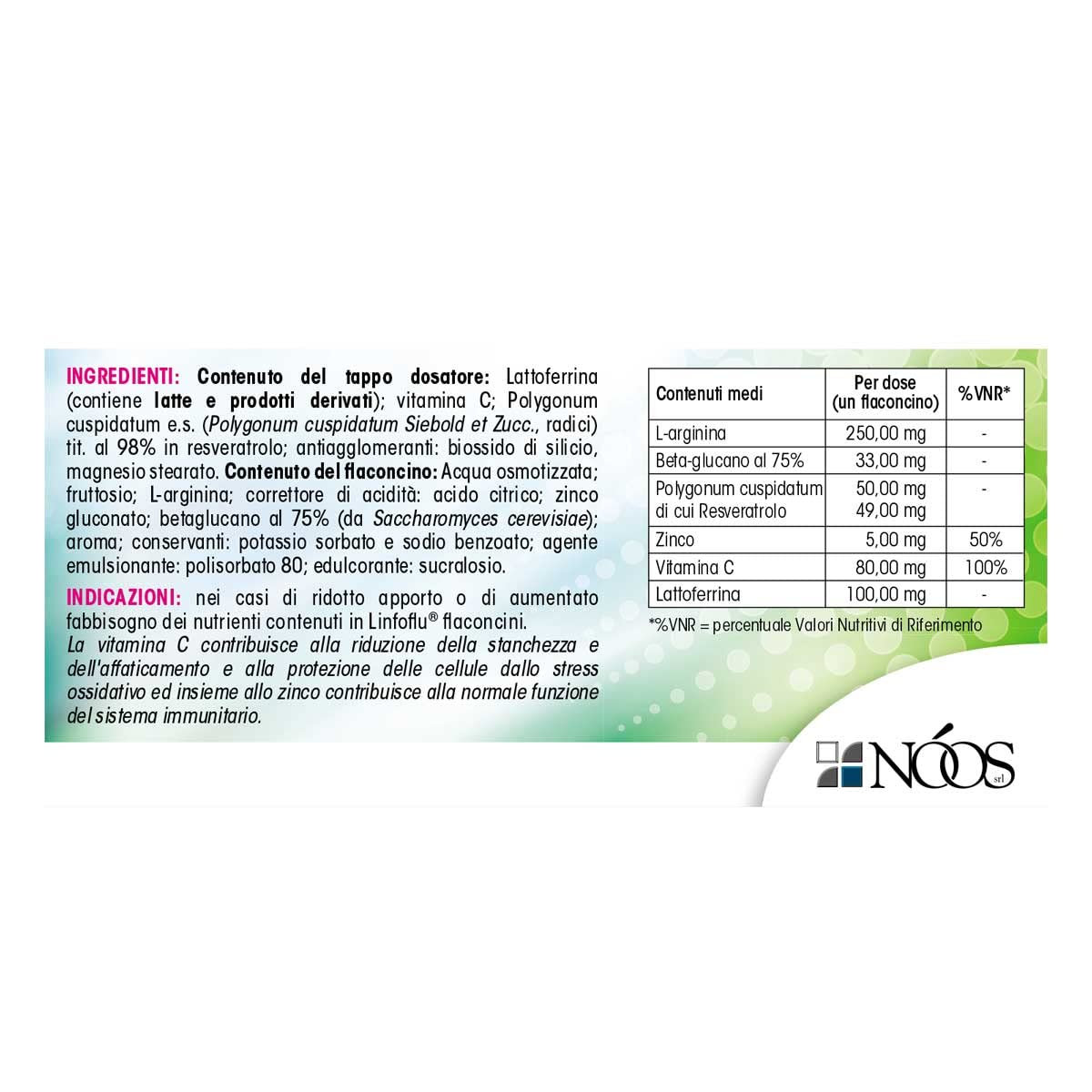 Nóos - Linfoflu® Multipack: integratore alimentare a base di resveratrolo - Confezione risparmio da 6x15 flaconcini da 10 ml - Utile a rinforzare il sistema immunitario