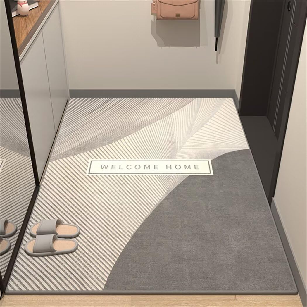 Tapis lavable moderne minimaliste gris grand tapis de 200x280cm