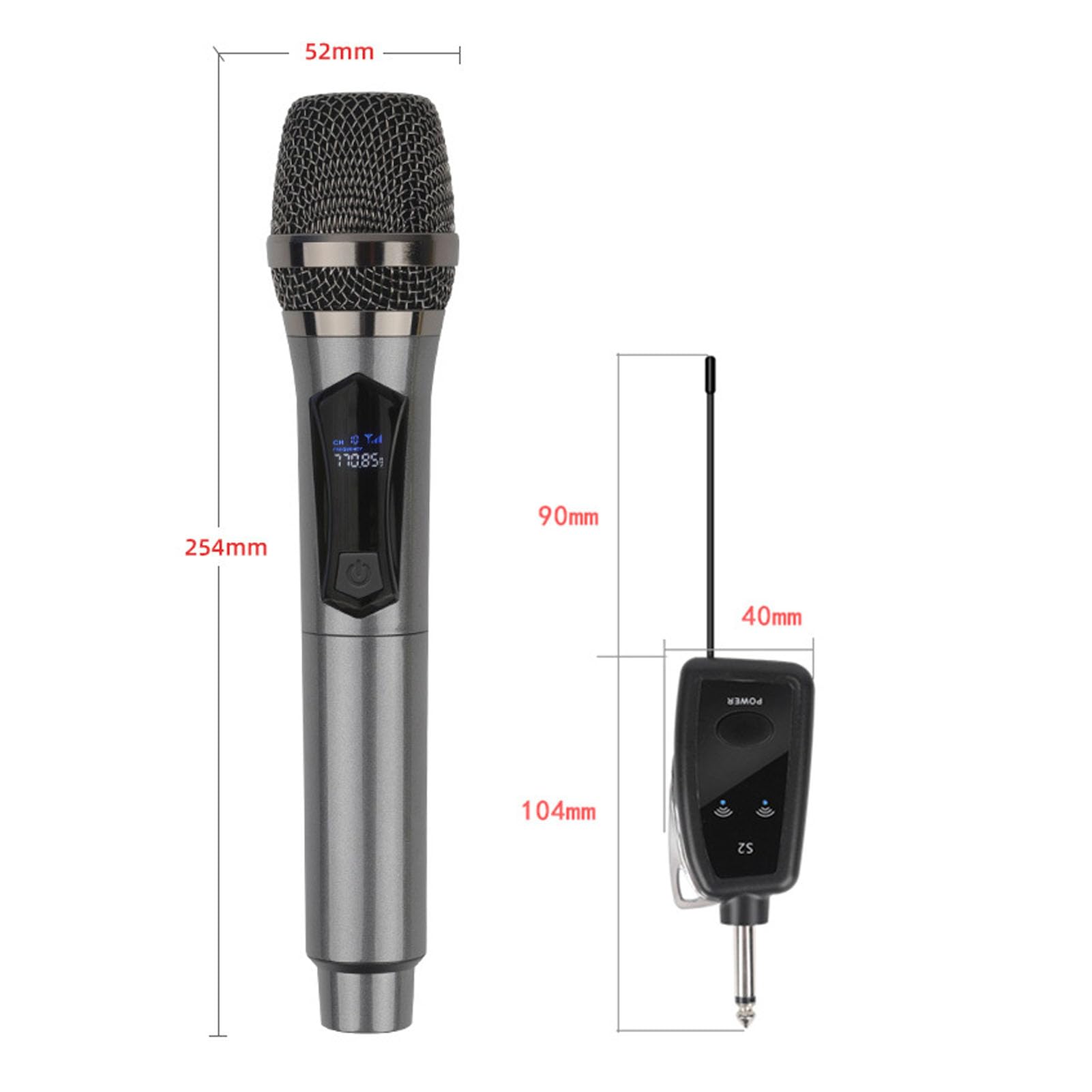 Mikrofon Bezprzewodowy 2,4G, Ręczny Mikrofon Dynamiczny, Bezprzewodowy System Mikrofonowy z Odbiornikiem do śpiewania Karaoke, Komputerowy Wzmacniacz Głośnikowy do Telefonu