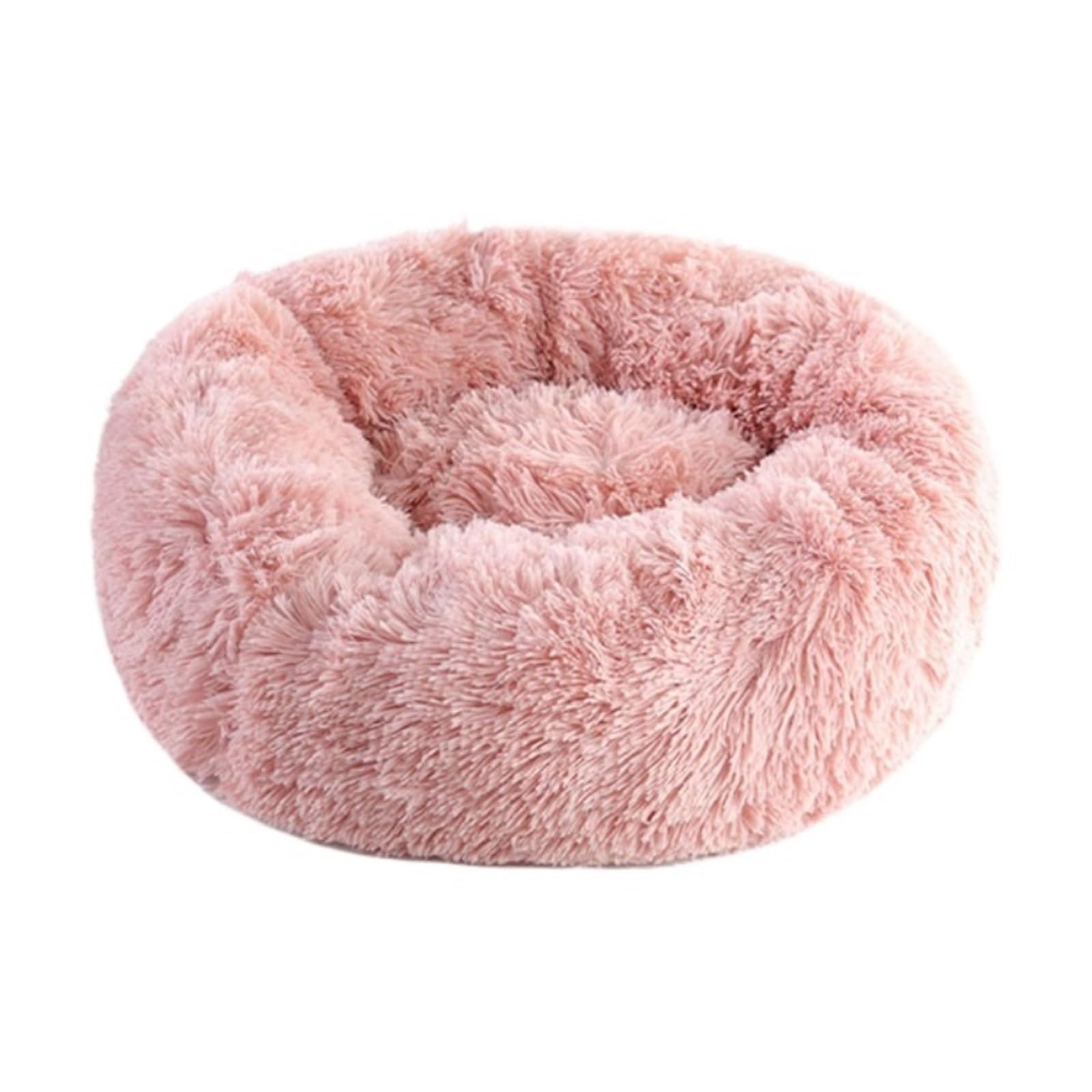 Lit pour chat contre le froid et les poils - Panier rond lavable rose
