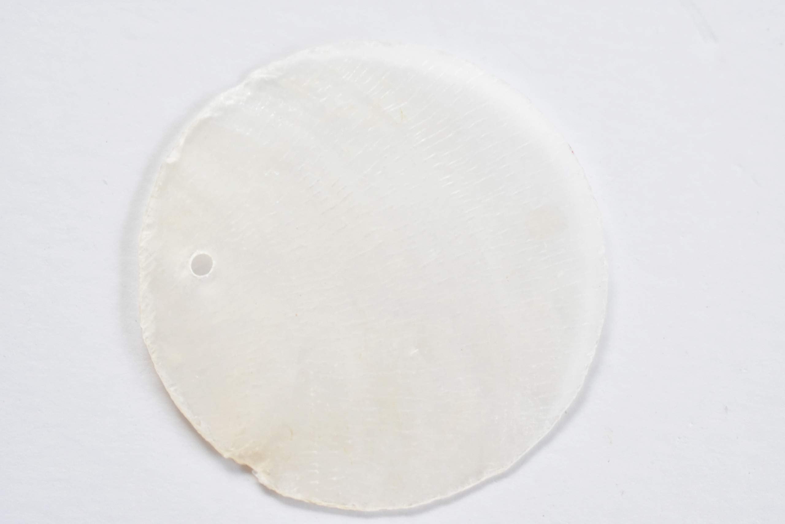 50 Capiz Shells White Round 1 1/2" (38mm) One Hole Crafts Windchimes Shellcraft
