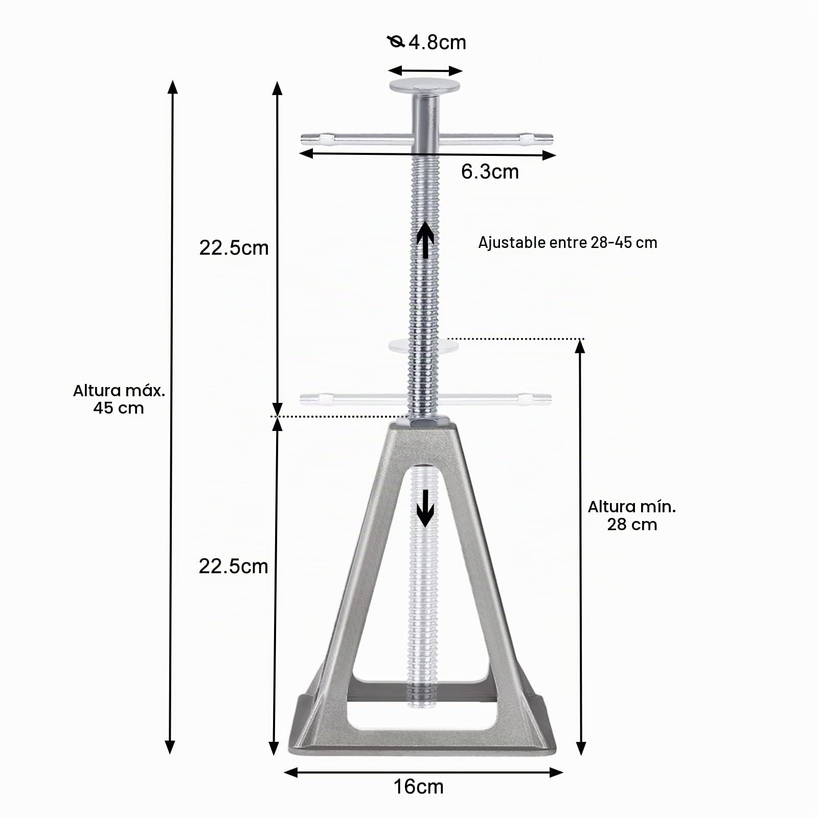UISEBRT Soporte de Soporte para Caravana, en altura regulable, Soporte de Apoyo para caravanas, accesorios para caravanas, Aluminio, hasta 1000 kg por soporte, juego de 4 unidades