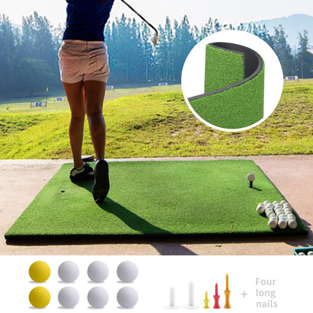LaiEr Golf-Trainingsmatte,Schlagmatte mit 150x150 cm Größe und Dicke, geeignet für Indoor- und Outdoor-Übungen auf Familien-Golfplätzen,unterstützt das Training von Kurzschnellen