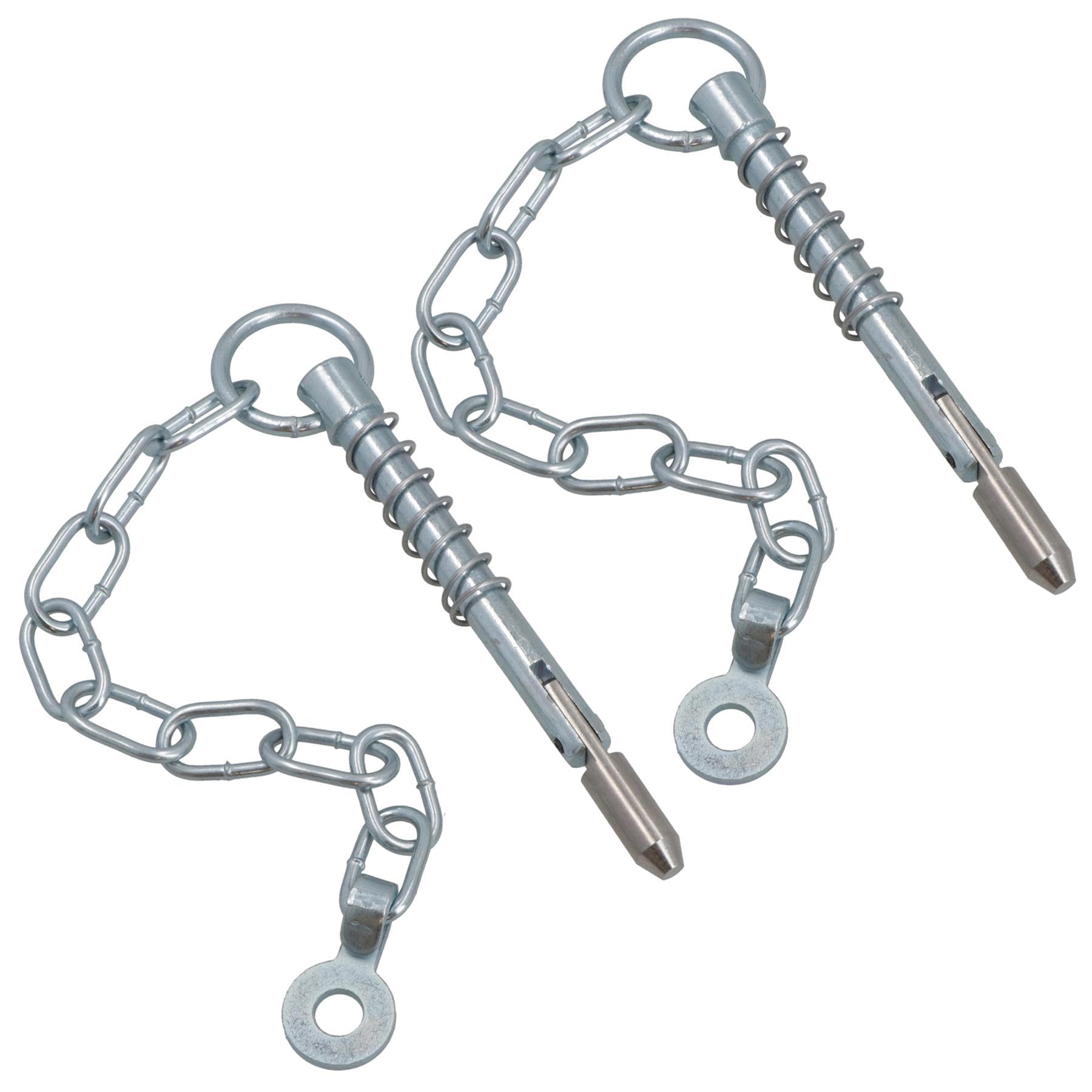 Spring Loaded Sword Pin With Chain Retaining Cotter Pin 9.5mm x 123mm 2pc