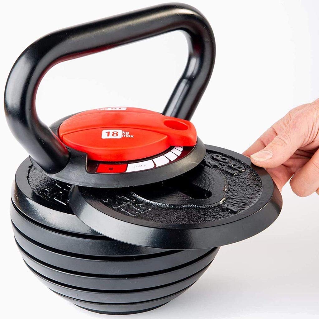 Kettlebell ajustable 7 en 1 de 3 à 18 kg pour musculation à la maison