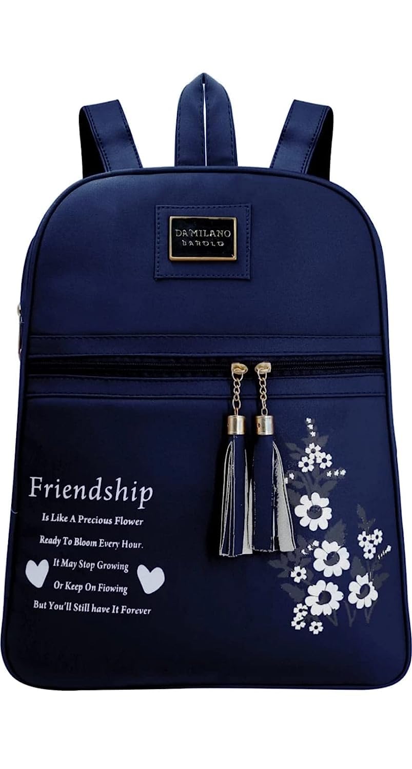 AKSUTI PU Leather Printed Women Backpack Handbag,PU Leather Backpack Purse Shoulder Bag, Handbag for Women Girls Ladies (Blue) (B0C5VFGHXF) Amazon Price History, Amazon Price Tracker