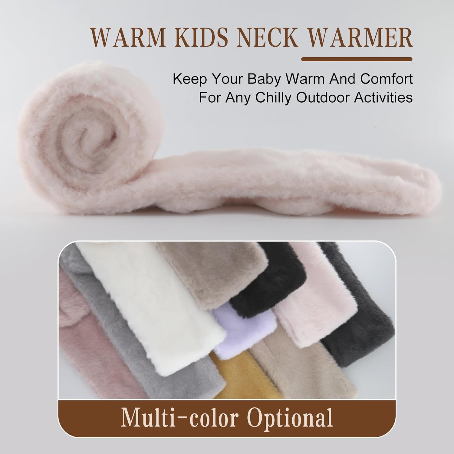 Girls Scarf Fuzzy Fleece Kids Scarves Winter Warm Scarf Toddler Adjustable Soft Neck Warmer