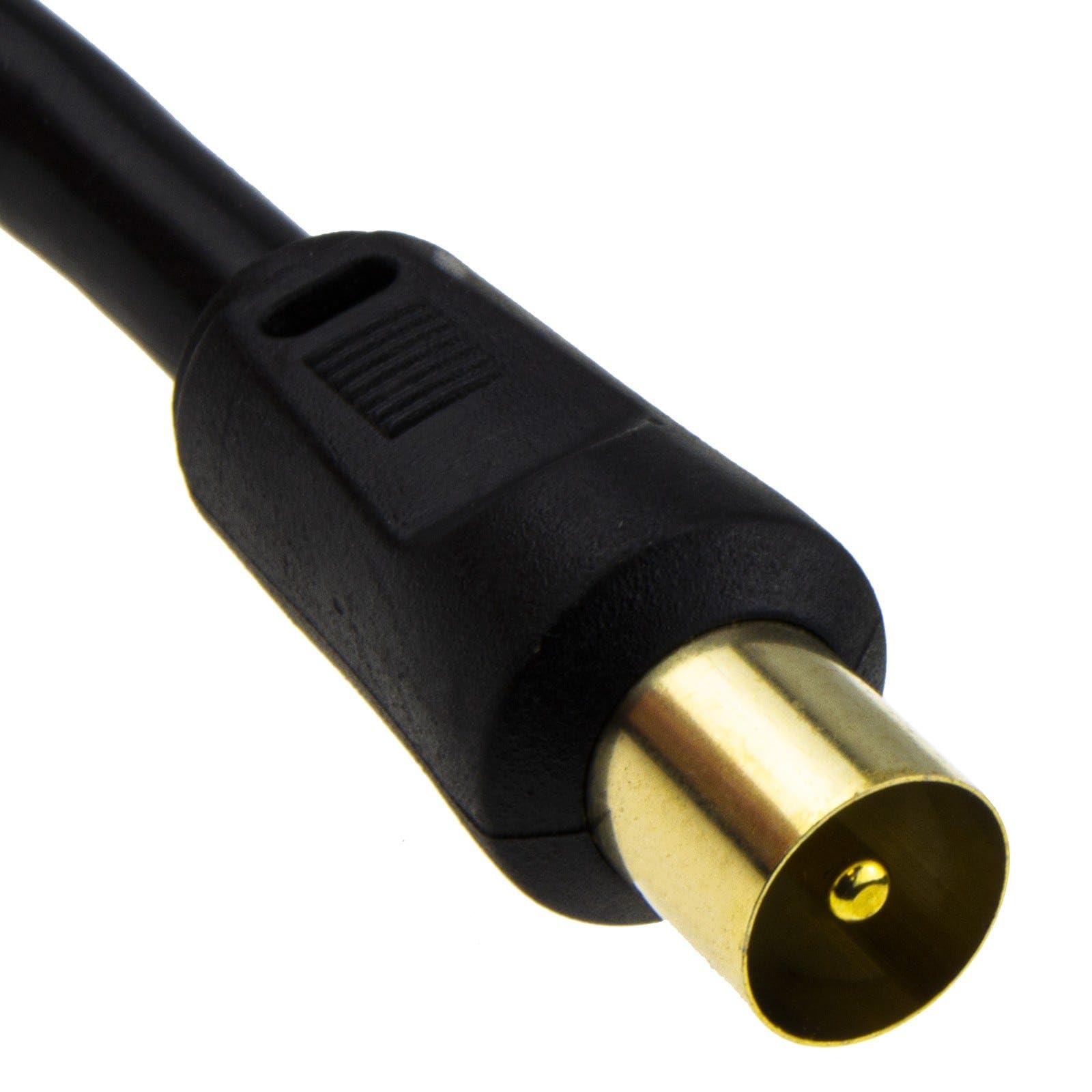 kenable Cavo coassiale RF antenna TV RG6 spina maschio a spina connettori placcati oro Freeview HD 75 Ohm schermato nero 1,5 m