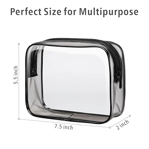 Miniatura 2 de PACKISM Neceser transparente  Paquete de 3 bolsas de aseo aprobadas por la TSA, bolsa de tamaño de cuarto de galón, bolsa de maquillaje de viaje