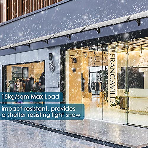 Yescom 80"X40" Door Window Outdoor Awning Patio Cover Uv Rain Protection 2 Whole Polycarbonate Hollow Sheets #TOP7
