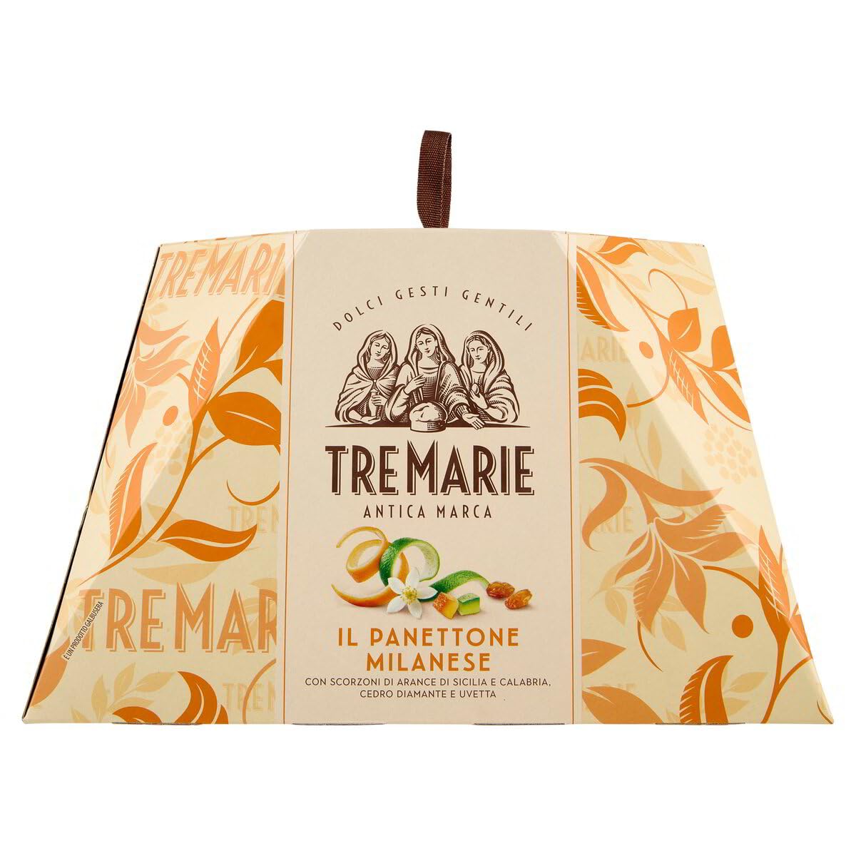 Tre Marie Il Panettone Milanese 1 kg klassischer italienischer Weihnachtskuchen mit Rosinen & kandierten Zitrusschalen
