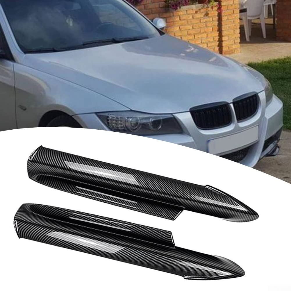 SPORTARC 2 Pezzi Splitter Labbro Paraurti Anteriore Aletta per BMW Serie 3 E90 E91 320i 330i 2005-2008-Fibra di Carbonio