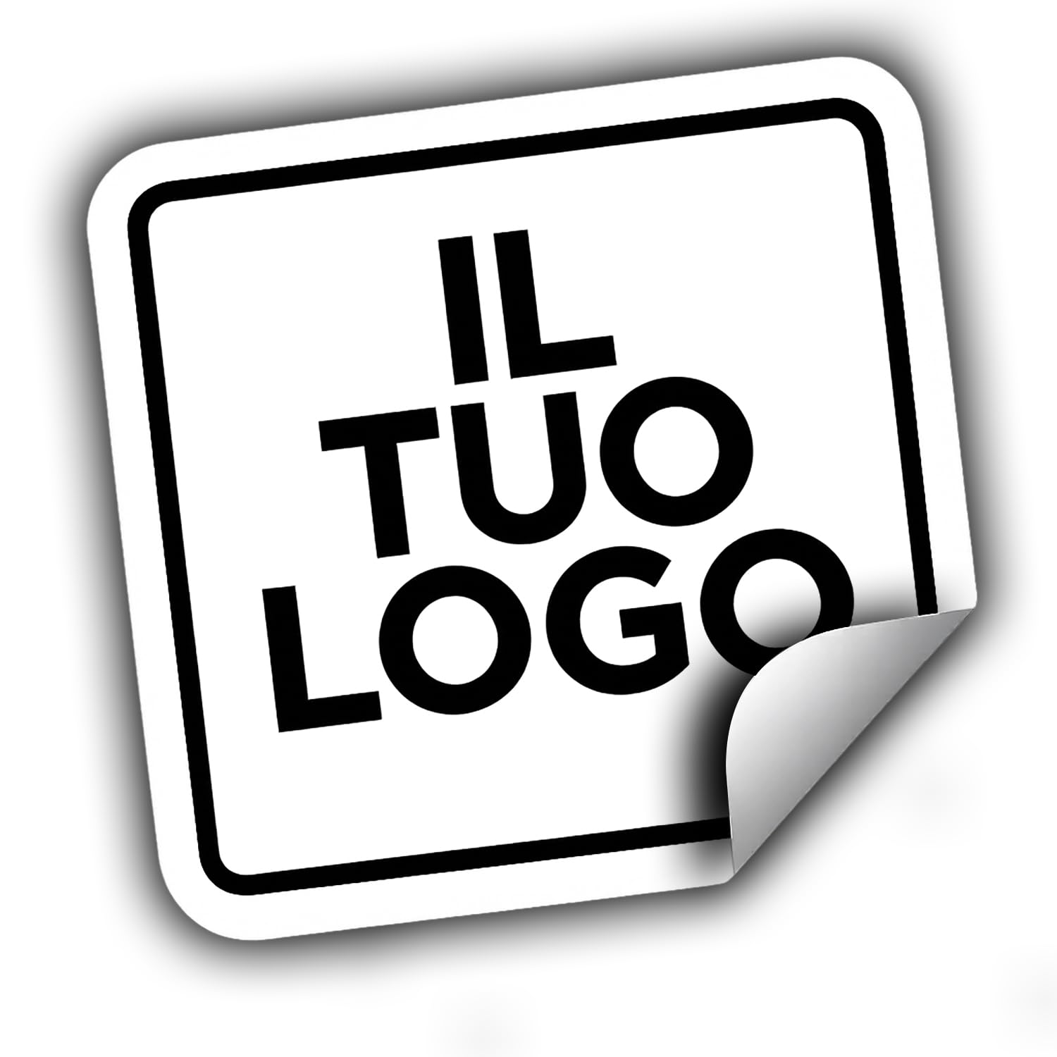 100 Adesivi, etichette personalizzati - PERSONALIZZALO QUI - Etichette aziendali - logo azienda - Carica logo, immagine, foto - Adesivo negozio, ufficio (Quadrato 4X4cm)