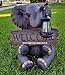 GARDENGREETERS Solar Elephant with Welcome Sign Statue