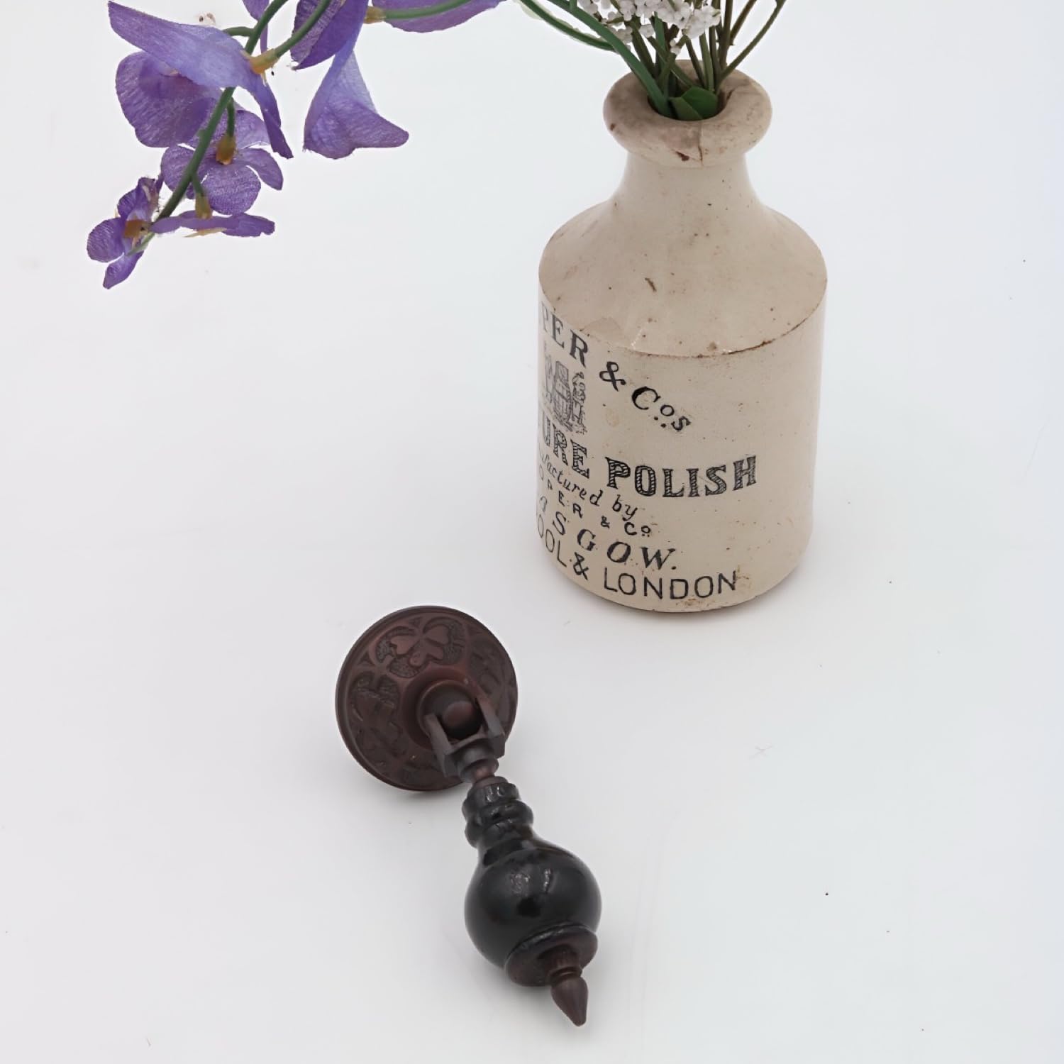 The King's Bay Victorian Style Wooden Drop Pull with Aged Bronze Finish