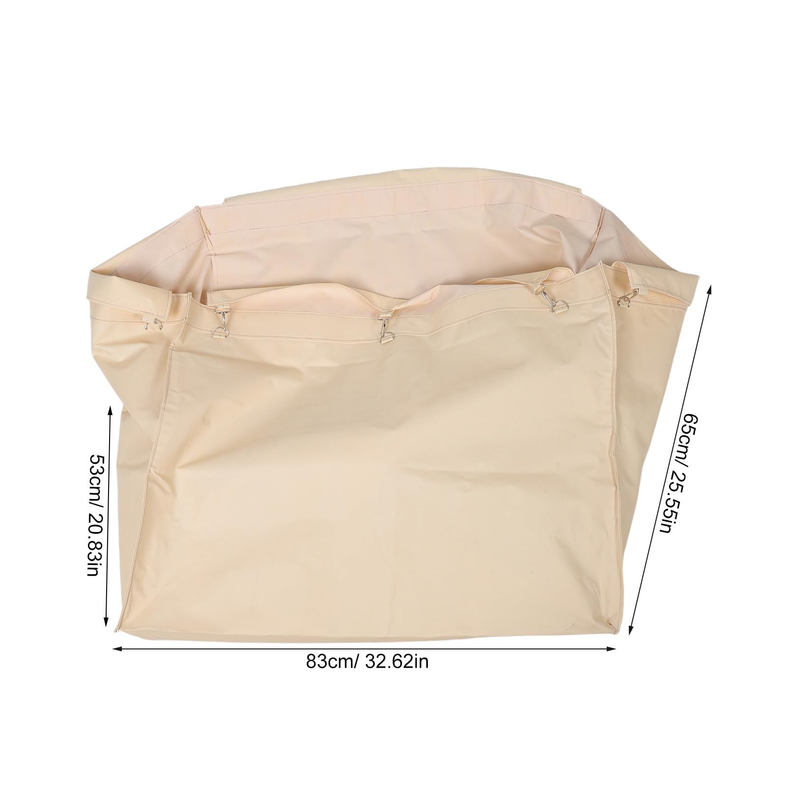 Sacchetto con in Interno per Carrello Lavanderia Beige Rettangolare Bordo Rinforzato, Base Antiscivolo Fibbia Ferro per Uso Flessibile in Lavanderie Commerciali e Hotel