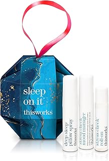 This Works Sleep On It Trio Gift Set - Deep Sleep Pillow Spray Infused with Essential Oils to Aid Sleep, Stress Check Mood Manager Aromatherapy Spray and Stress Check Rollerball for Anxiety Relief