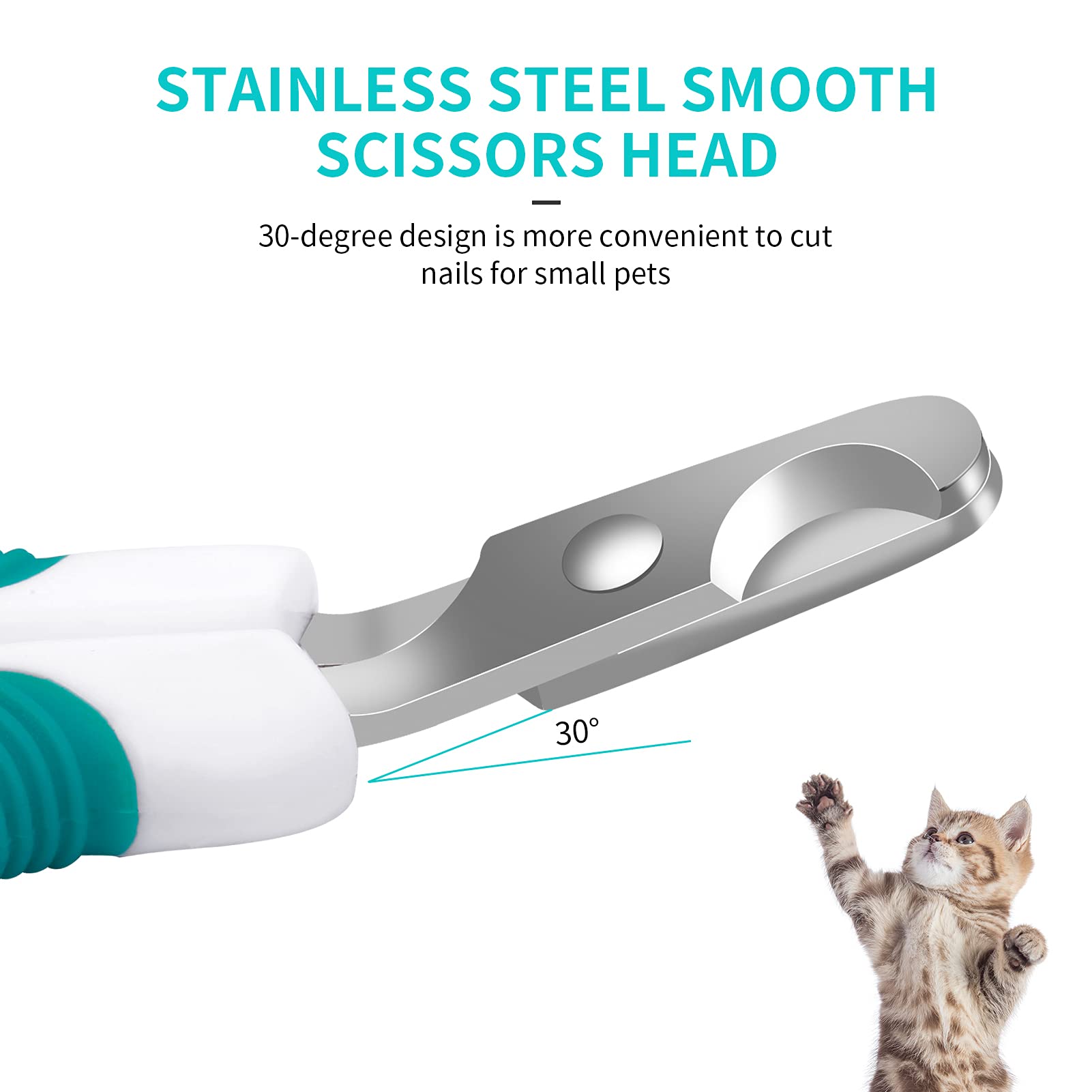 SUSSURRO Coupe Griffes Chat Professionnels, Coupe Ongle Animaux de Compagnie pour Chiots, Chatons, Cochons d'Inde, Oiseaux, Hamsters et Lapins, Ciseaux à Ongles Courbe en Acier Inoxydable