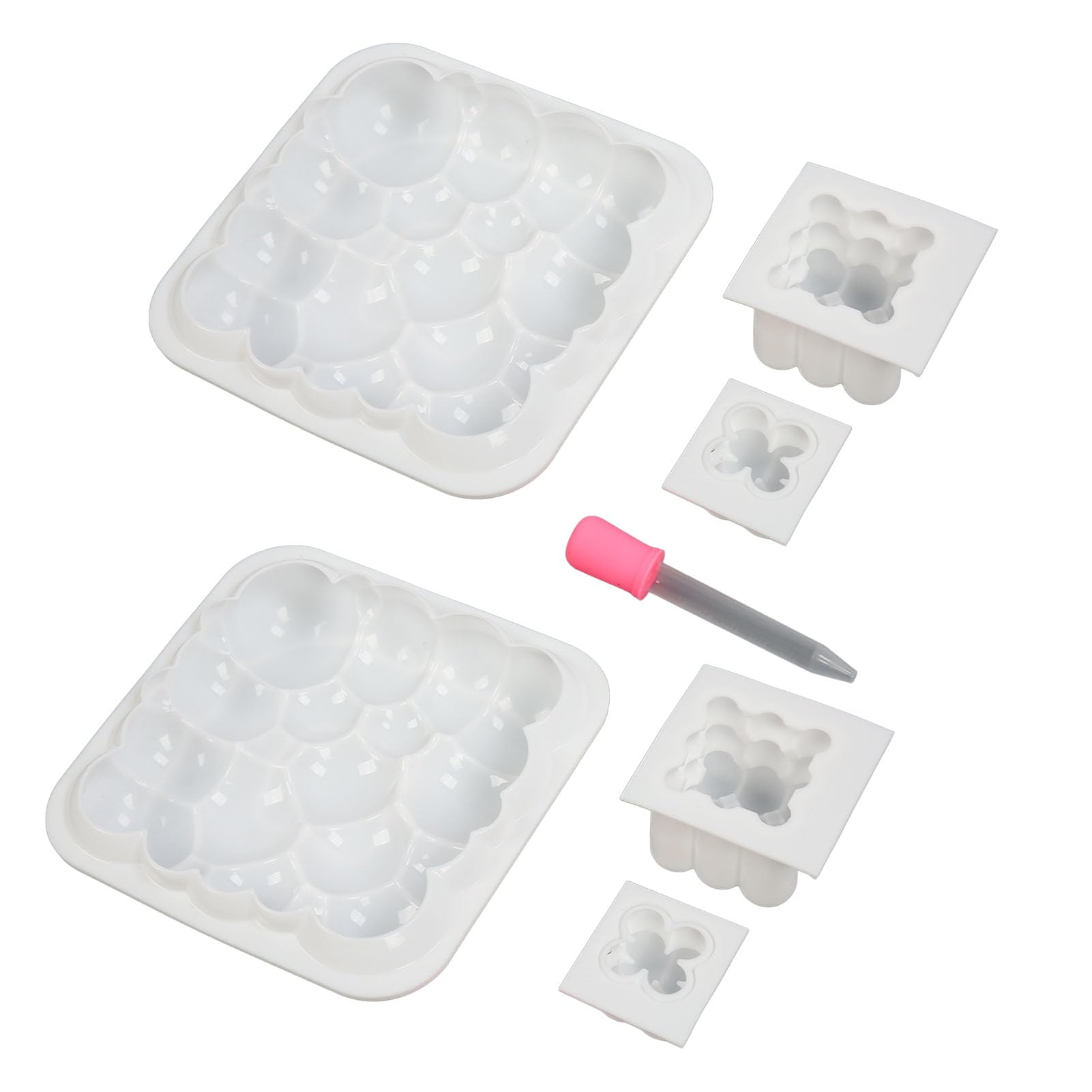 Moule bougie silicone 3D lot de 6 avec pipette pour moulage résine et savon DIY