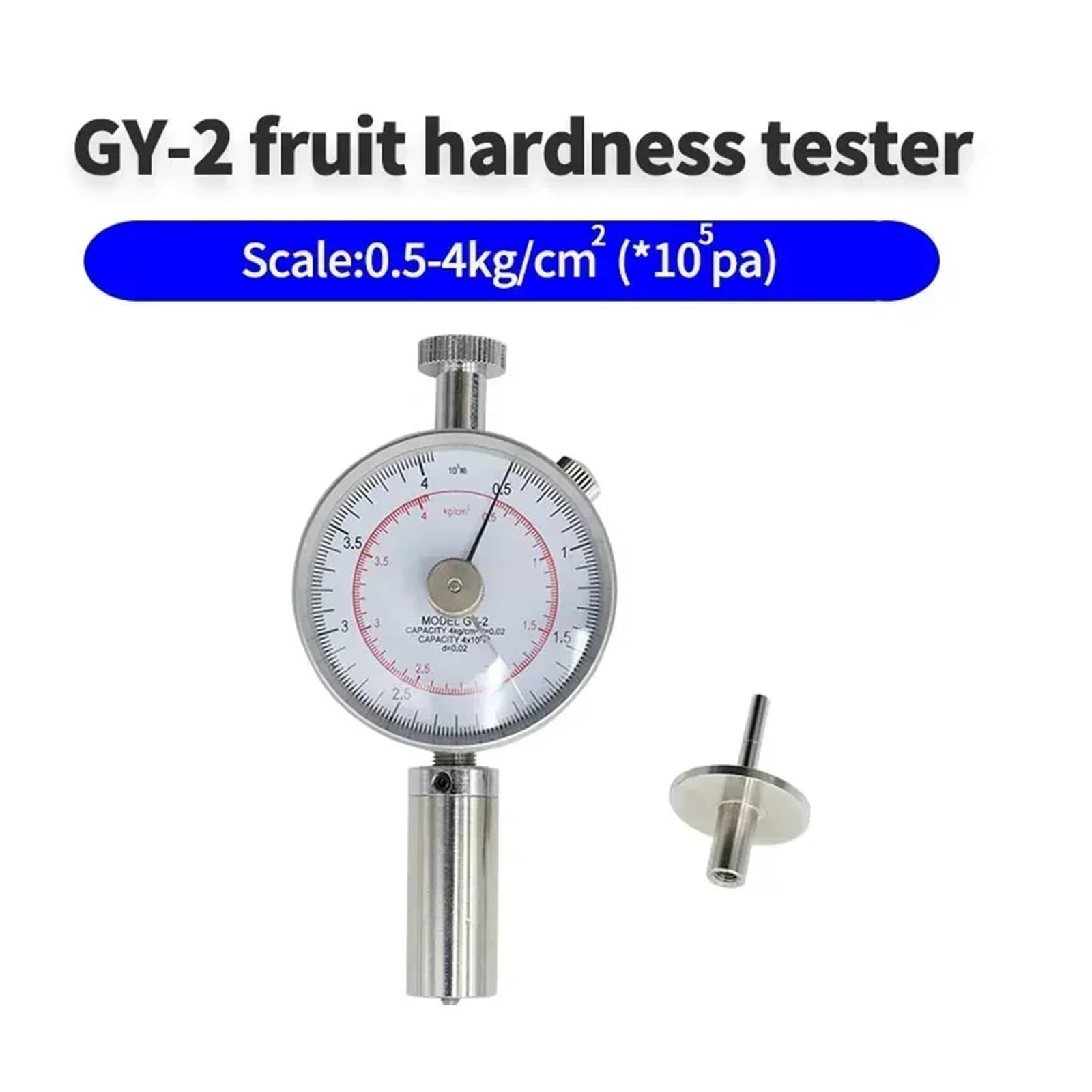 Probador de dureza de fruta durómetro probador de dureza portátil probador de dureza de fruta de alta precisión esclerómetro de acero Uso versátil(GY-2)