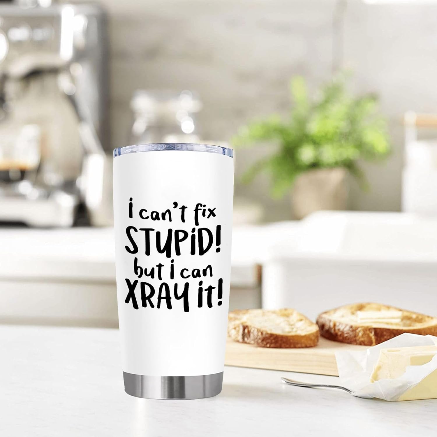 Waldeal I Can't Fix Stupid But I Can X Ray It for Radiology Birthday Gifts, 20oz Stainless Steel Tumbler Cup with Lid, Insulated Travel Coffee Mug - Image 4