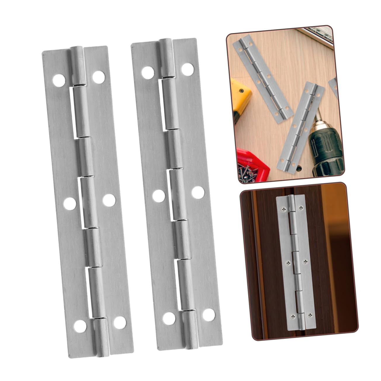 OSALADI 6-inch Long Stainless Steel Hinges for Cabinet Doors Heavy Duty Continuous Piano Hinges