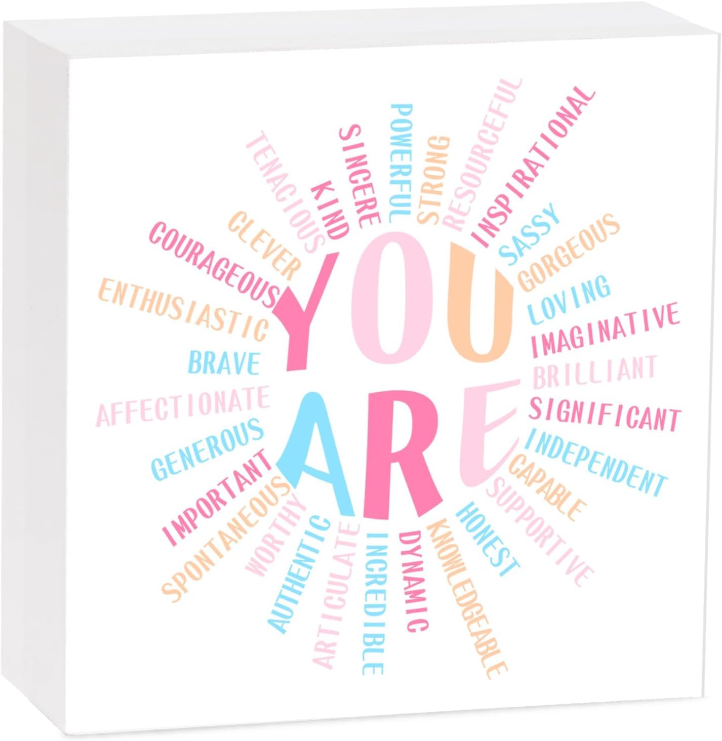 You Are Inspirational Box Sign 7x7 Inch Decorative Desk Sign